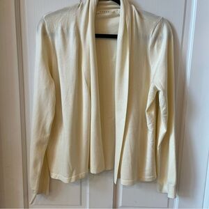 Cyrus Cream Shawl Collar Open Cardigan Sweater Soft Knit Relaxed Fit